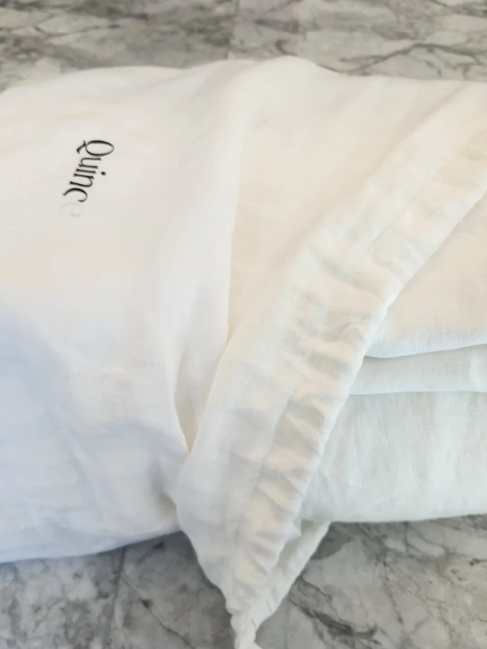 Quince European Linen Duvet Cover Set White Full/Queen NWT 100% Linen + Shams